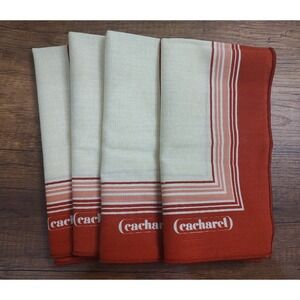 4 Vintage 1970s CACHAREL Cloth Napkins  BURNT UMBER Liberté LOULOU Anaïs PARIS